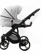 Adamex Carucior pentru copii 2 in 1 Lanti PS79 Pliabil landou cu salteluta copertina reglabila roti frontale pivotante cu dubla suspensie si husa de ploaie inclusa Linen EcoLeather Grey Heather