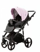 Adamex Carucior pentru copii 2 in 1 Lanti SD101 pliabil landou cu salteluta copertina reglabila roti frontale pivotante 360 cu dubla suspensie si husa de ploaie inclusa Full EcoLeather Pink Black