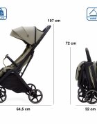 Adamex Carucior sport pentru copii Bello Olive tip troller pliere automata copertina XXL pana la 22 kg 6 luni+