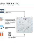 ADE Cantar corporal electronic BE1711 Aurora Model Marmura ecran LCD alb