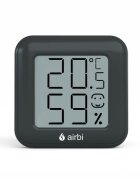 AIRBI Termometru si higrometru digital smile de camera ecran LCD suport expandabil cu magnet negru
