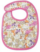 Akuku Baveta impermeabila din bumbac cu inchidere velcro 23x20cm animals Pink