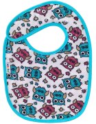 Akuku Baveta impermeabila din bumbac cu inchidere velcro 23x20cm Turquoise Owls