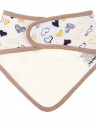 Akuku Baveta tip bandana cu inchidere reglabila Inimioare Bej