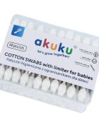 Akuku Betisoare de urechi 60 buc cu protectie pentru bebelusi si copii