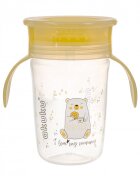 Akuku Cana anti-varsare 360 cu manere Yellow Bear 260mlsupapa de etansare pentru a preveni scurgerea lichiduluiforma ergonomicacapac de protectie