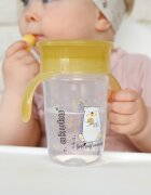 Akuku Cana anti-varsare 360 cu manere Yellow Bear 260mlsupapa de etansare pentru a preveni scurgerea lichiduluiforma ergonomicacapac de protectie