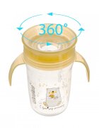 Akuku Cana anti-varsare 360 cu manere Yellow Bear 260mlsupapa de etansare pentru a preveni scurgerea lichiduluiforma ergonomicacapac de protectie
