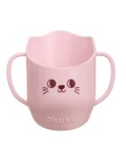 Akuku Cana antrenament cu manere pentru copii BabyMug Pink Catcapacitate 150mlmateriale sigure fara BPAmargine tesita ce permite bautul fara a inclina capul pe spatecompatibil masina de vase