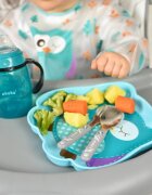 Akuku Cana cu cioc din silicon pentru copii 280ml Turcoazmanere largi confortabilemateriale sigure fara BPArezerva tetina inclusarecomandat de la 9 luni
