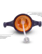 Akuku Cana de antrenament BlueGrey 280ml anti-varsare cu manere si pai cu greutatecapac mobil de protectie
