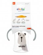 Akuku Cana de antrenament cu pai Bear 300mlanti-varsarecapac mobil ce impiedica murdarirea paiuluimateriale sigure fara BPAmanere confortabile
