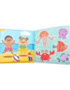 Akuku Carticica moale de baie First Steps cu 10 pagini colorate si chitaitoaremateriale siguredimensiune 12x12 cmvarsta recomandata peste 6 luni