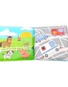 Akuku Carticica moale de baie First Steps cu 10 pagini colorate si chitaitoaremateriale siguredimensiune 12x12 cmvarsta recomandata peste 6 luni