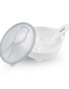 Akuku Castron cu lingurita si capac 250 ml alb