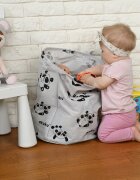Akuku Cos pliabil textil Panda pentru jucariihaine cu manere practiceinterior impermeabildimensiune 37x43 cmsupraimprimare cu desene