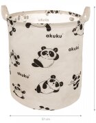 Akuku Cos pliabil textil Panda pentru jucariihaine cu manere practiceinterior impermeabildimensiune 37x43 cmsupraimprimare cu desene