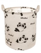 Akuku Cos pliabil textil Panda pentru jucariihaine cu manere practiceinterior impermeabildimensiune 37x43 cmsupraimprimare cu desene