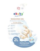 Akuku Detergent lichid pentru bebelusicopii 2L recomandat de la nastere potrivit pentru haine albecolor testat dermatologic