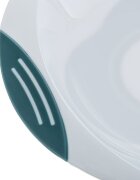 Akuku Farfurie cu ventuza pentru copii AlbAlbastrumaterial sigur pentru contactul cu alimentelefara BPAventuza previne alunecarea farfuriei pe masa