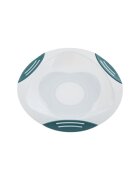 Akuku Farfurie cu ventuza pentru copii AlbAlbastrumaterial sigur pentru contactul cu alimentelefara BPAventuza previne alunecarea farfuriei pe masa