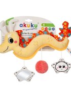 Akuku Jucarie de plus spirala senzoriala Dragonul Peek-a-Boo pentru caruciorpatutscoica autocu oglinda si zornaitoaredimensiune 30x25 cm