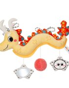 Akuku Jucarie de plus spirala senzoriala Dragonul Peek-a-Boo pentru caruciorpatutscoica autocu oglinda si zornaitoaredimensiune 30x25 cm