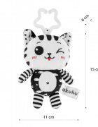 Akuku Jucarie din plus pentru bebelusi Toy Cat carlig universal din plastic pentru agatare