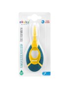 Akuku Periuta de dinti First brush AlbastruGalben pentru bebelusi si copiiperi moimaner siliconcapac inclusrecomandat pentru 0-2 ani