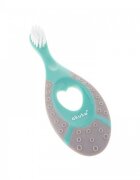 Akuku Periuta de dinti First brush MintGri pentru bebelusi si copiiperi moimaner siliconcapac inclusrecomandat pentru 0-2 ani