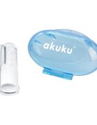 Akuku Periuta de dinti si masaj pentru gingii din silicon albastru