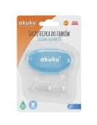 Akuku Periuta de dinti si masaj pentru gingii din silicon albastru