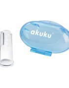 Akuku Periuta de dinti si masaj pentru gingii din silicon albastru