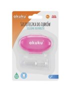 Akuku Periuta de dinti si masaj pentru gingii din silicon roz