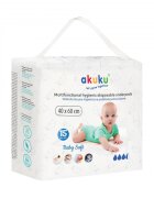 Akuku Set 15 aleze de unica folosinta Baby Soft 40 x 60 cmperfect pentru protejarea saltelei de murdariestrat superior delicatfabricata din opt straturi protejeaza bine impotriva umezelii