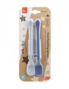 Akuku Set 2 lingurite pentru bebelusi First Blueforma specialamateriale sigure fara BPAmaner confortabil
