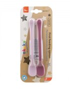 Akuku Set 2 lingurite pentru bebelusi First Pinkforma specialamateriale sigure fara BPAmaner confortabil