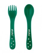 Akuku Set 2 tacamuri Verde in cutiuta transparenta de depozitaremateriale sigure fara BPAforme rotunjite sigure pentru gingiile copiilorpotrivit in calatorii si acasa