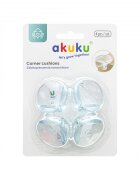 Akuku Set 4 sigurante rotunde pentru colturi transparent