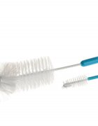 Akuku Set perii pentru biberoane si tetine Albastru cu agatatoare dimensiune 37.5x10.5x6 cm