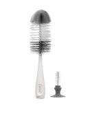 Akuku Set perii pentru biberoane si tetine Gri cu burete incorporat si ventuza fixare fara bpa dimensiune 26x11x6 cm