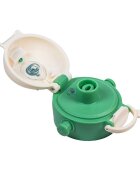 Akuku Sticla de apa pentru copii Verde cu pai utilizare gradinitascoala sistem dublu de utilizare material tritan capacitate 480ml prevazuta cu maner si curea transport inchidere de siguranta