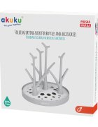 Akuku Suport universal pentru uscare biberoane si accesorii din plastic ABS sigurpentru toate tipurile de sticlecapacitate 8 sticle cu accesoriitavita pentru retinerea apei