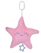Amek toys Jucarie muzicala luminoasa din plus pentru bebelusi forma de stea roz 25 cm