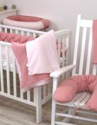 AMY Aparatoare laterala pat bumper impletit cu inchidere velcro bumbac tricot roz 180x21 cm