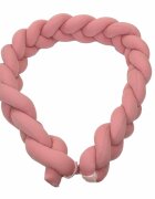AMY Aparatoare laterala pat bumper impletit cu inchidere velcro bumbac tricot roz 180x21 cm