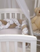 AMY Aparatoare laterala pat bumper impletit inchidere velcro bumbac Comori din natura bej 180X21 cm