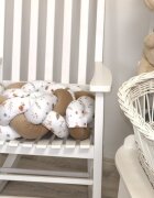 AMY Aparatoare laterala pat bumper impletit inchidere velcro bumbac Comori din natura bej 180X21 cm