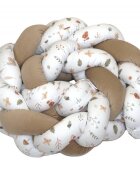 AMY Aparatoare laterala pat bumper impletit inchidere velcro bumbac Comori din natura bej 180X21 cm