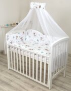 AMY Baldachin din tul funda din bumbac imprimeu lenjerie Caprioara mica 300x160 cm suport de prindere inclus 153h cm
